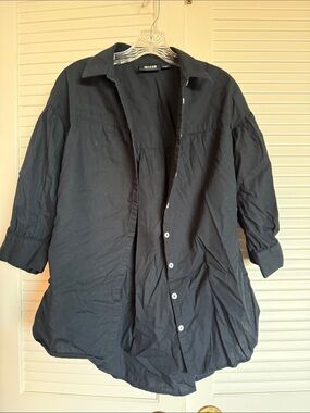 Mauve Black Casual Button-Down Shirt